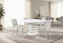 D2507 BAR TABLE WITH 4 D06 BAR STOOLS BEIGE - Town Of Bargains Furniture - NY