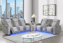U8000 GREY PWR REC SOFA/PWR CONSOLE REC LOVESEAT W/PHR - Town Of Bargains Furniture - NY