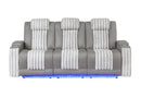 U8000 GREY PWR REC SOFA W/PHR, DDT, READING LIGHT & LED LIGHT - Town Of Bargains Furniture - NY