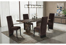 D12 BROWN DINING TABLE WITH 6 D12 BROWN DINING CHAIRS