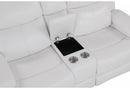 U6026 BLANCHE WHITE REC SOFA/CONSOLE REC LOVESEAT WITH LED & SPEAKER