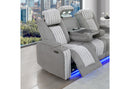 U8000 GREY PWR REC SOFA W/PHR, DDT, READING LIGHT & LED LIGHT - Town Of Bargains Furniture - NY