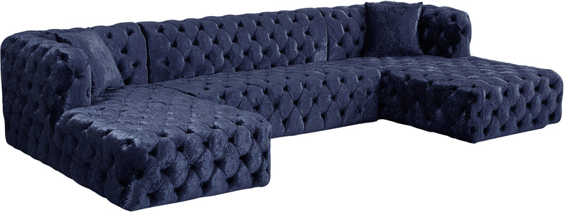 Coco Navy Velvet 3pc. Sectional (3 Boxes) image